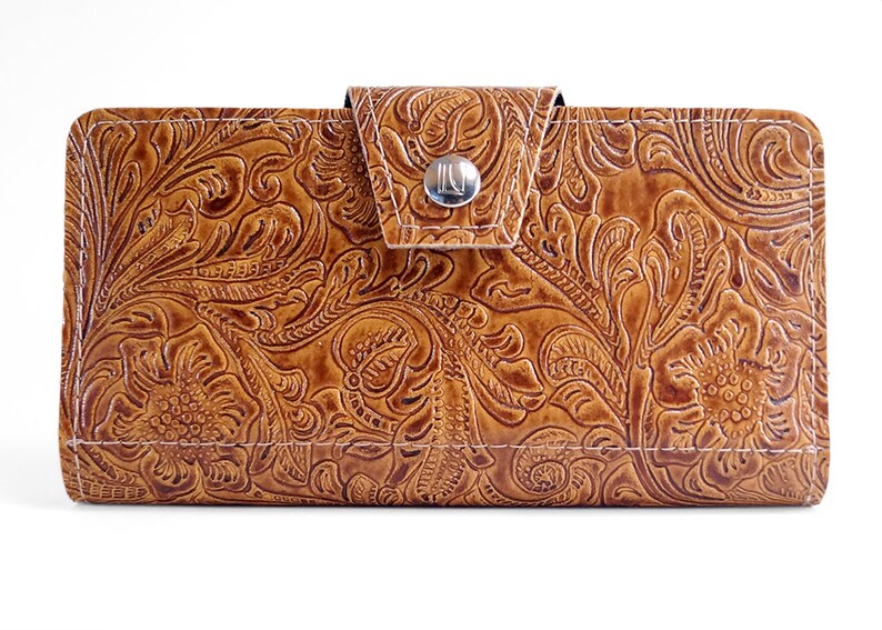 Western Womens Wallet Handmade With Zipper Pouch Holds Cards Etsy
