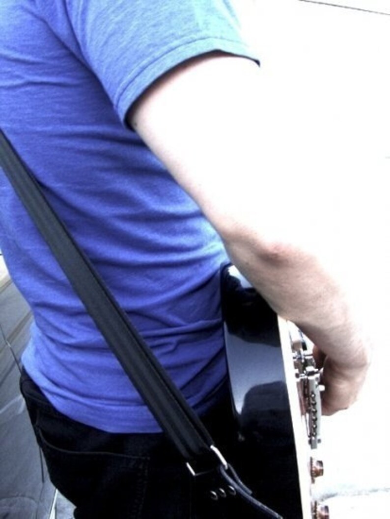 Black Recycled Seat Belt Guitar Strap Vegan Eco Friendly Etsy