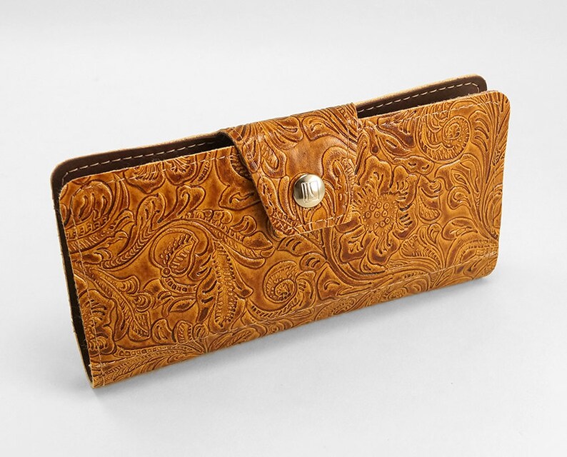 Western Womens Wallet Handmade With Zipper Pouch Holds Cards Etsy