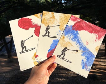 One of One Hammer Throw Art Print | Mixed Technique Collaboration by Camryn Rogers & Anna Purchase