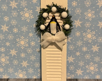 Poppenhuisminiatuur 1:12 kerstpinguïnkrans sluiter