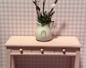 Dollhouse Miniature Spring Pussy Willows in Easter Bunny Pitcher 1:12 Scale