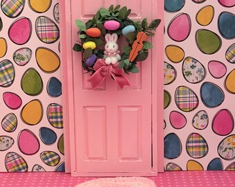 Dollhouse Miniature Easter Bunny Wreath 1:12 Scale
