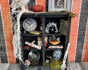 Creepy Halloween Haunted Dollhouse Miniature Cupboard 1:12 Scale