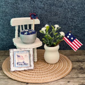 Dollhouse Miniature Patriotic 4th Fourth of July Independence Day Decor 1:12