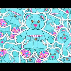 90&#39;s Toy Doodle Bear Sticker