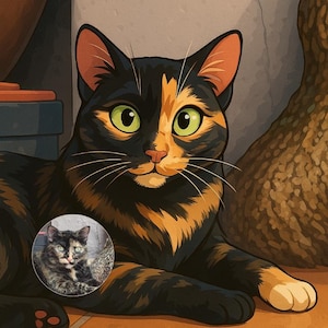 Dibujo personalizado de tu mascota, diseñado a mano, en versión digital. Regala algo único. Un recuerdo especial para ti o alguien.