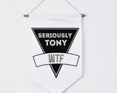 Closing down sale****** Wall hanging, banner, flag, Tony Abbott, past Australian prime minister, WTF