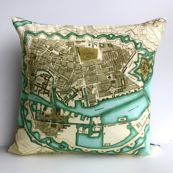 Vintage map / City map/  Decorative pillow/ COPENHAGEN map cushion/ organic cotton / gift for dads/ gift for men/ home decor for men