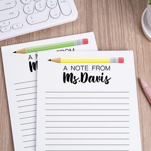 Regalo per insegnanti "Un messaggio da", blocco note personalizzato per insegnanti, post-it, apprezzamento per gli insegnanti, regalo di fine anno scolastico, regali per insegnanti.