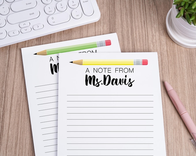 Regalo per insegnanti "Un messaggio da", blocco note personalizzato per insegnanti, post-it, apprezzamento per gli insegnanti, regalo di fine anno scolastico, regali per insegnanti.