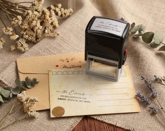 Gepersonaliseerde houten stempel retouradres, aangepaste zelfinktende stempel