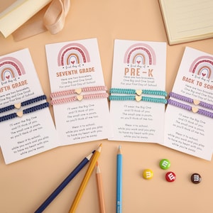 Perfect Gift For The First Day Of Kindergarten,Back To School Bracelet Set,Mommy And Me Bracelet Set,Back To School Gift.