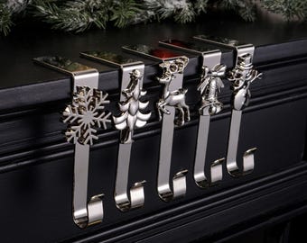 Kerstsokhouder, mantelkoushouder, familie kerstversiering, kerst open haard haak, kous haak, woondecoratie cadeau