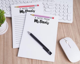 Personalized Teacher Notepad,Custom Teacher Writing Pad,Teacher Appreciation Gift,Gift For Teacher,Back To School End of Year Stationery.