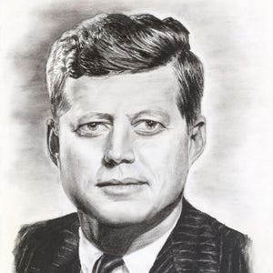 John F. Kennedy Fine Art Print, original artwork, Kennedy portrait, 8x10
