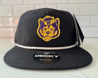 Retro Husky Felt Patch - Snapback Rope Hat