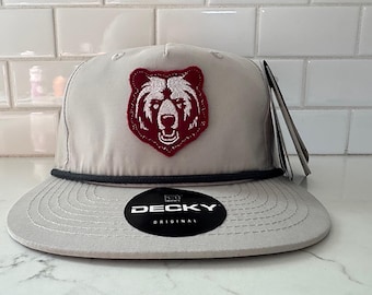 Retro Grizzly Bear Felt Patch - Snapback Hat