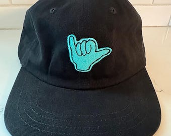 Vintage Flat Bill Kids Hat with Felt Shaka Patch