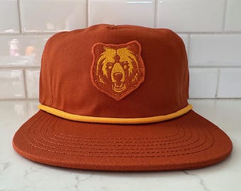 Retro Grizzly Bear Felt Patch - Snapback Hat