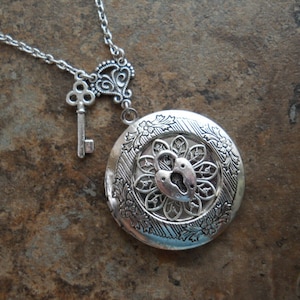 Valentine Locket, Lock and Key Locket, Sweetheart Lock and Key Locket, Heart Locket