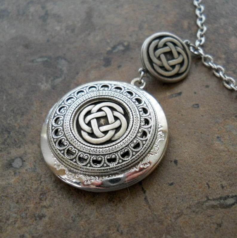 Double celtic knot enchanted irish locket  etsy