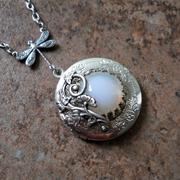 Moonlit Dragonfly Garden Locket by Enchanted Lockets