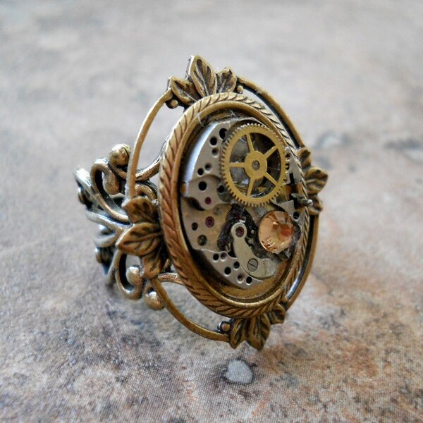 Victoriana Steampunk Ring in Brass EXCLUSIVE DESIGN