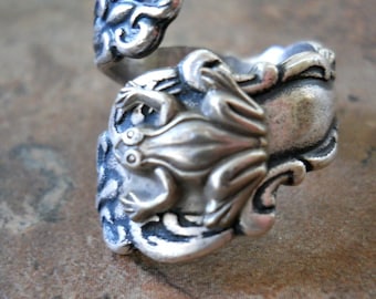 Frog Spoon Ring in Silver***, The ORIGINAL Exclusive Design Only by Enchanted Lockets
