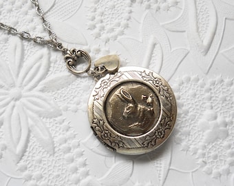 Some Bunny Loves You Locket in Silver, Rabbit Locket, Easter Bunny Locket  Exclusively by Enchanted Lockets