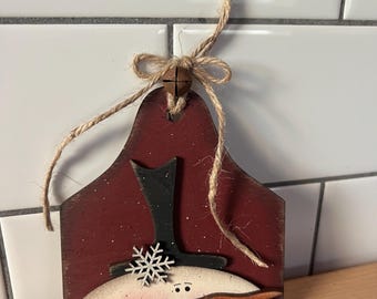 Snowman cutting board ornament, snowman ornament, Christmas ornament, farmhouse Christmas