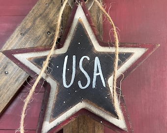 USA star ornament, patriotic, Americana, summer decor