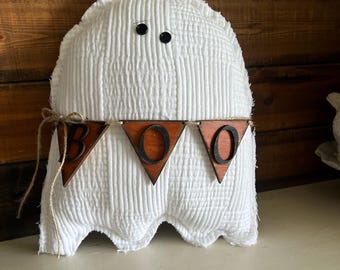 Boo ghost pillow, ghost decor, farmhouse fall decor, autumn decor, Halloween decor, Halloween