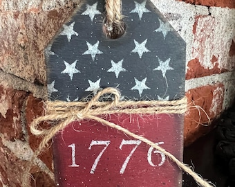 1776 Americana tag, Patriotic, 4th of July, tiered tray, ornament