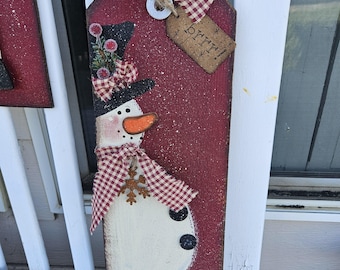 Cedar Board Brrrr Snowman,  Winter decor