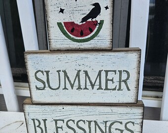 Bloques de bendición de verano, juego de tres