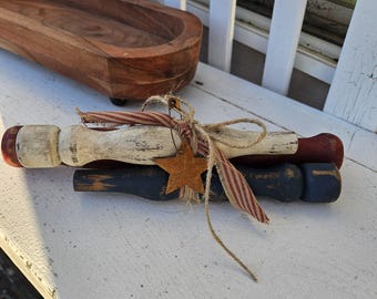 Americana spindle bundle, Patriotic decor