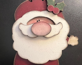 Adorno de Papá Noel, adorno navideño, decoración navideña, decoración navideña con bandeja escalonada, Navidad en julio