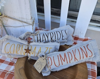 Fall/Autumn word pillow, set of 3, tiered tray decor