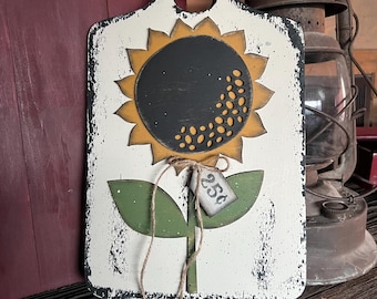 Tabla de cortar de madera con diseño de girasol, decoración de girasol, decoración de verano, decoración de otoño, letrero de flores