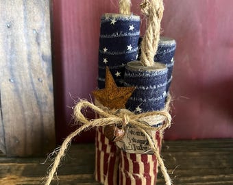 Rustic Americana firecrackers, Patriotic, 4th of July decor