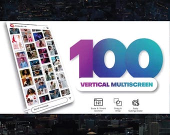Vertical Split Screen Premiere Pro | Multi Screen Collage Template | Social Media Video Grid | Instagram Story Video Pack Download