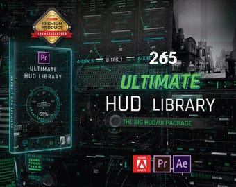 1230+ HUD Elements & Motion Graphics Bundle for Premiere Pro | Futuristic UI Video Effects Pack