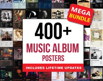400+ Album Cover Posters Bundle – Minimalist Music Wall Art Prints, Album Art Gallery Kit for Room, Studio & Home Decor