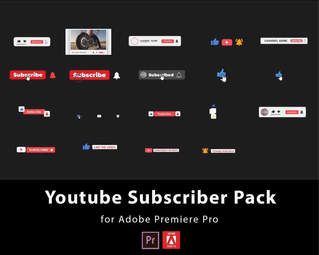 Youtube Subscriber Animation Templates for Adobe Premiere Pro ...