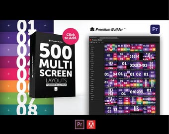 Más de 500 efectos de pantalla dividida para Premiere Pro (descarga digital)