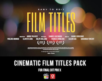 Cinematic Movie Film Title Pack for FCPX – Trendy Video Openers, Intros & Templates Bundle (Final Cut Pro X Title Templates, YouTube/Film