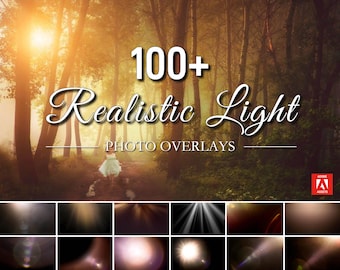 Más de 100 superposiciones de luz realistas para Photoshop / Efectos de fugas de luz, brillo e iluminación (descarga digital)