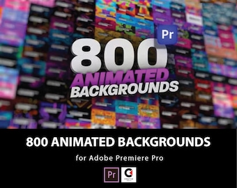 800 fondos animados para Adobe Premiere Pro / Gráficos en movimiento, plantillas de fondo de video – Descarga digital