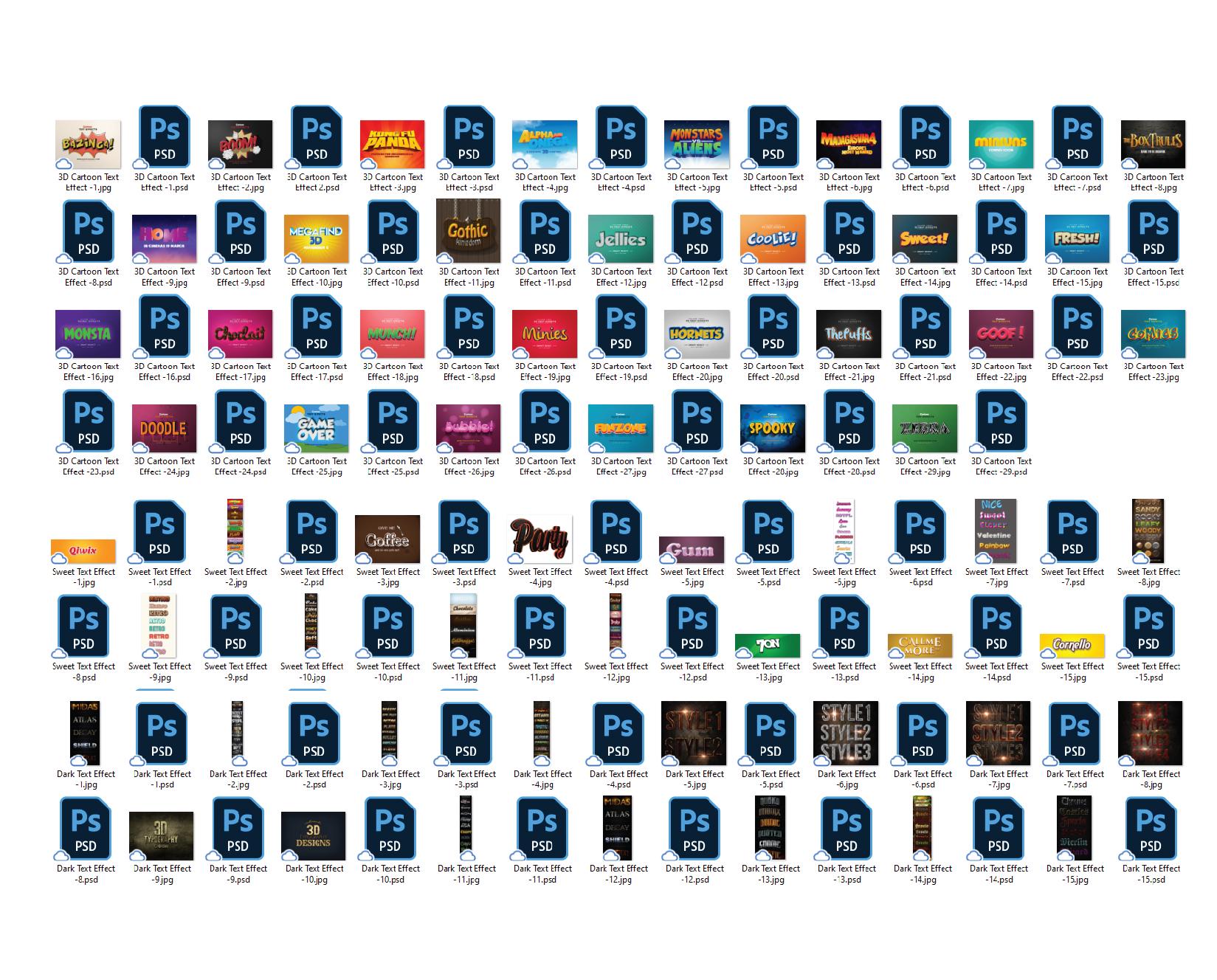 1200+ 3D Text Effects Bundle for Photoshop – Editable PSD Templates ...